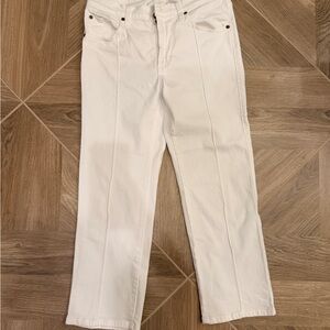 James Jeans White Cropped Straight Jeans